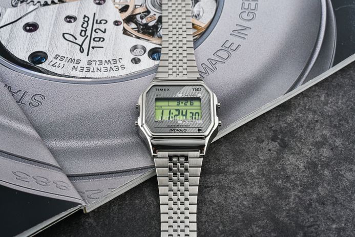 Timex T80 TW2R79300 Digital Dial Silver Stainless Steel