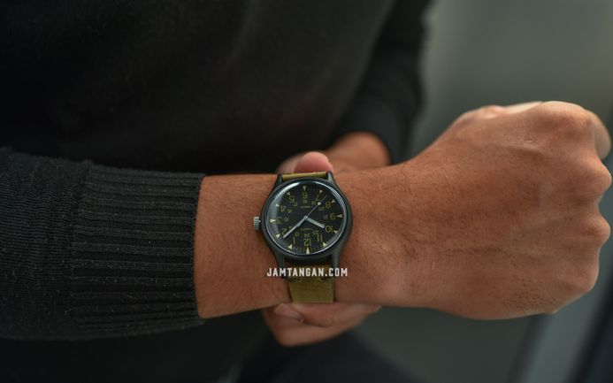 Timex mk1 steel chronograph with olive dial cheap