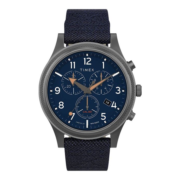 Timex Allied LT TW2T75900 Chronograph Blue Dial Blue Nylon Strap