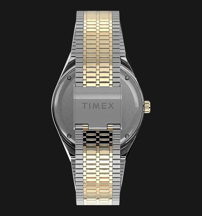Timex Q TW2V18600 Reissue Beige Dial Dual Tone Stainless Steel Strap