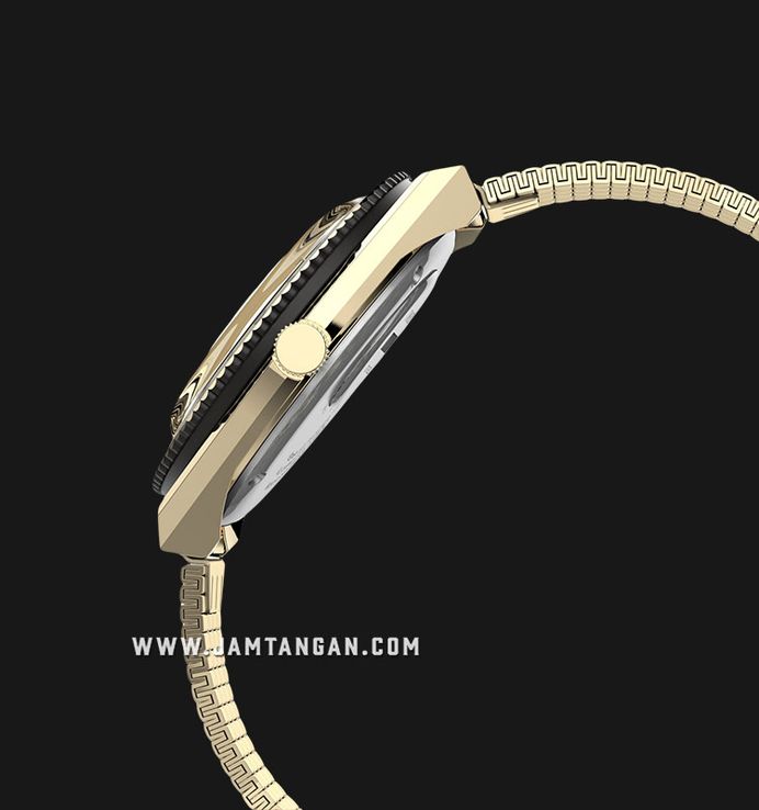 Timex Q Reissue TW2V18700 Gold Dial Gold Stainless Steel Strap