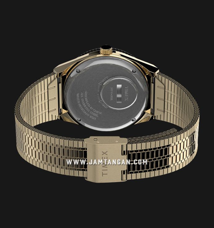 Timex Q Reissue TW2V18700 Gold Dial Gold Stainless Steel Strap
