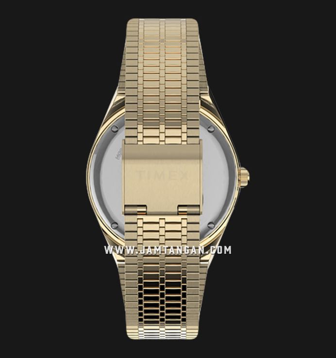 Timex Q TW2V18800 Reissue Men Black Dial Gold Stainless Steel Strap