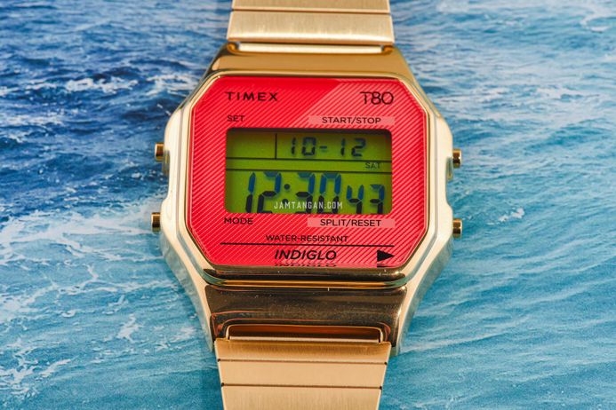 Timex T80 TW2V19200 Ladies Digital Dial Gold Stainless Steel