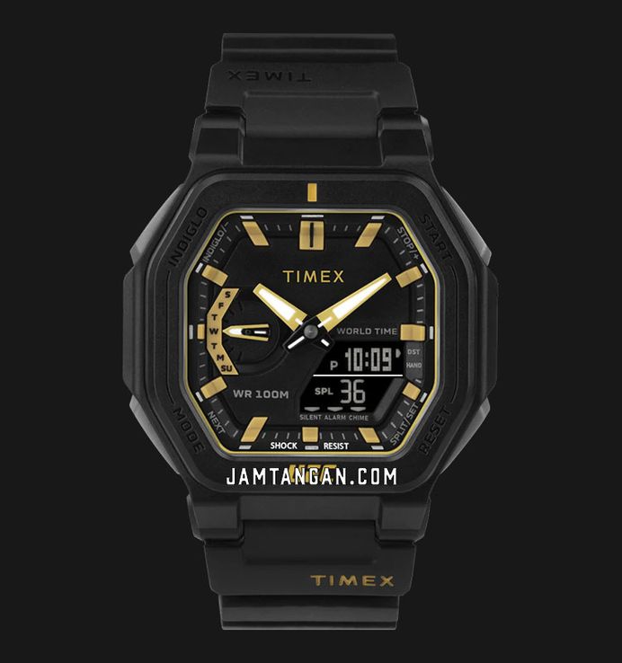 Timex UFC Colossus TW2V55300 Men Digital Analog Dial Black Rubber Strap