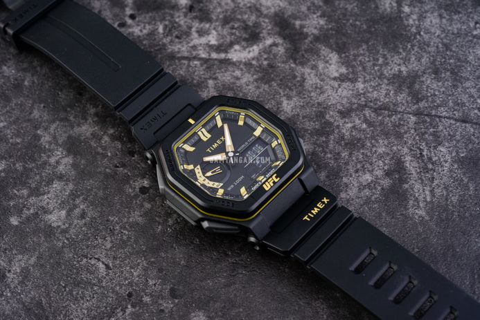 Timex UFC Colossus TW2V55300 Men Digital Analog Dial Black Rubber Strap