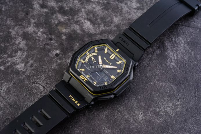 Timex UFC Colossus TW2V55300 Men Digital Analog Dial Black Rubber Strap
