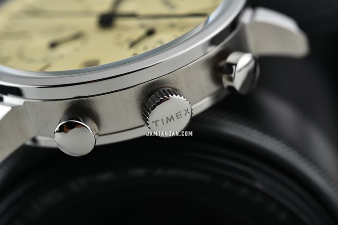 Timex Midtown TW2V70500 Chronograph Champagne Dial Black Synthetic Rubber  Strap