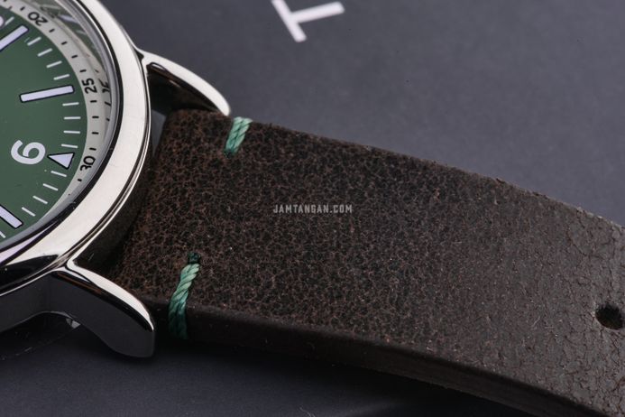 Timex Standard TW2V71200 Men Eco Friendly Green Dial Brown Leather Strap