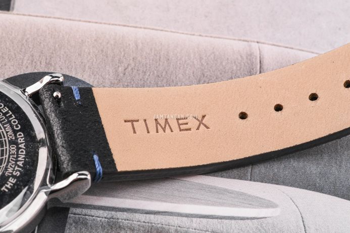 Timex Standard TW2V71300 Men Eco Friendly Blue Dial Black Leather Strap