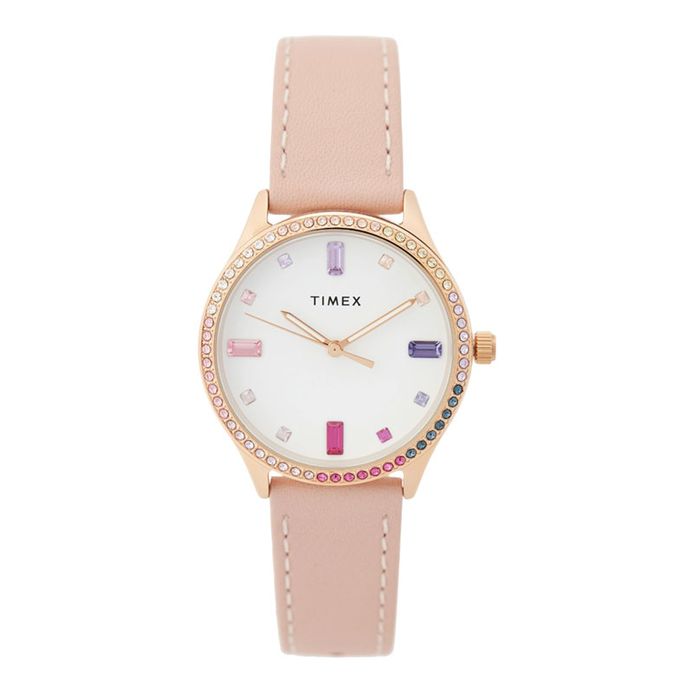 Timex TW2V76800 Ladies White Dial Pink Leather Strap  display picture 2