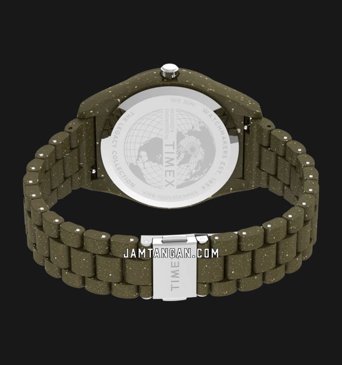 Timex Legacy TW2V77100 Ocean Black Dial Green Recycled Plastic Strap