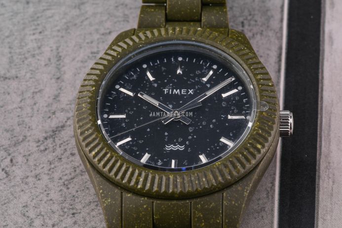 Timex Legacy TW2V77100 Ocean Black Dial Green Recycled Plastic Strap
