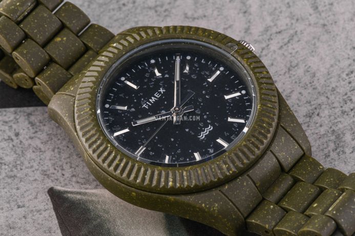 Timex Legacy TW2V77100 Ocean Black Dial Green Recycled Plastic Strap
