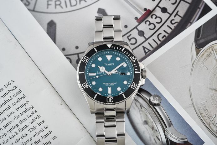 Timex Harborside TW2V91900 Coast Green Dial Stainless Steel Strap