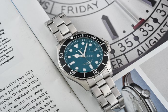 Timex Harborside TW2V91900 Coast Green Dial Stainless Steel Strap