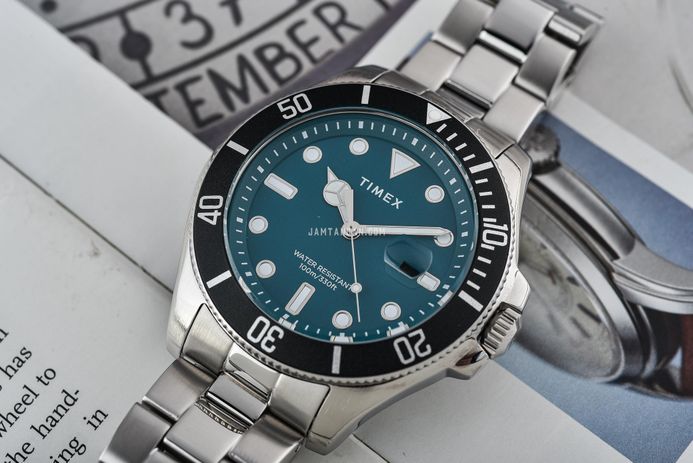 Timex Harborside TW2V91900 Coast Green Dial Stainless Steel Strap