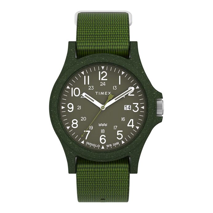 Timex Reclaim Ocean TW2V96000 Men Green Dial Green Recycled Fabric Strap