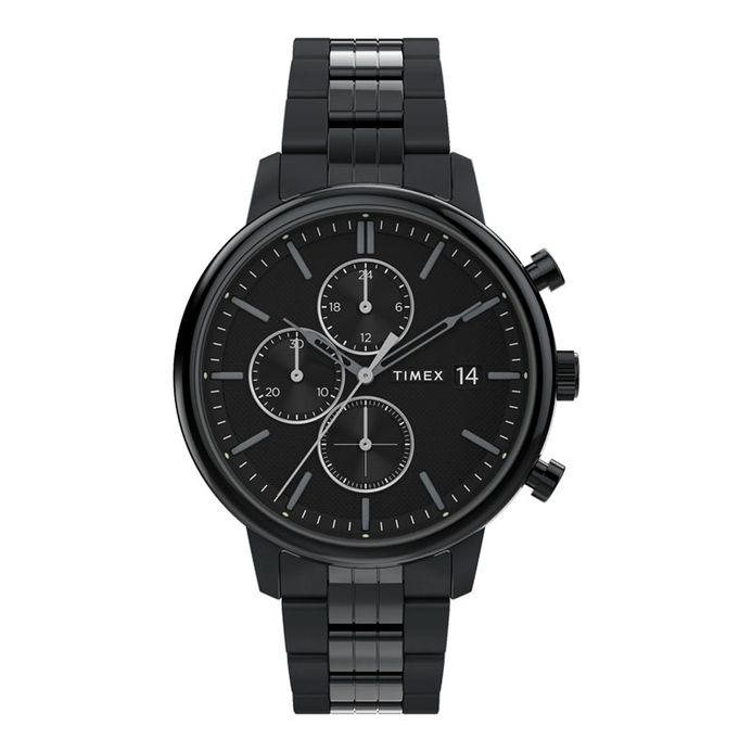 Timex Chicago TW2W13400 Chronograph Black Dial Black Stainless Steel Strap