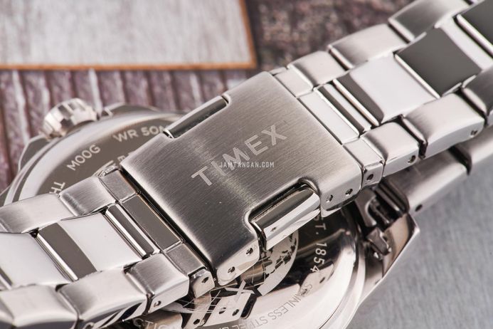 Timex Essex TW2W13900 - Orologio da uomo da 46 mm, cinturino in acciaio inox e quadrante verde