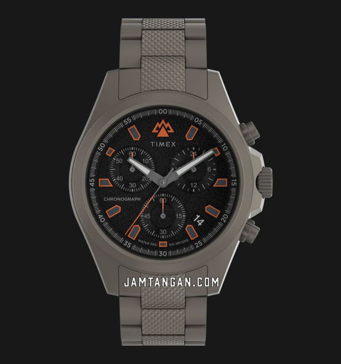 Timex Expedition TW2W45700 Field Chronograph Black Dial Gunmetal Stainless Steel Strap