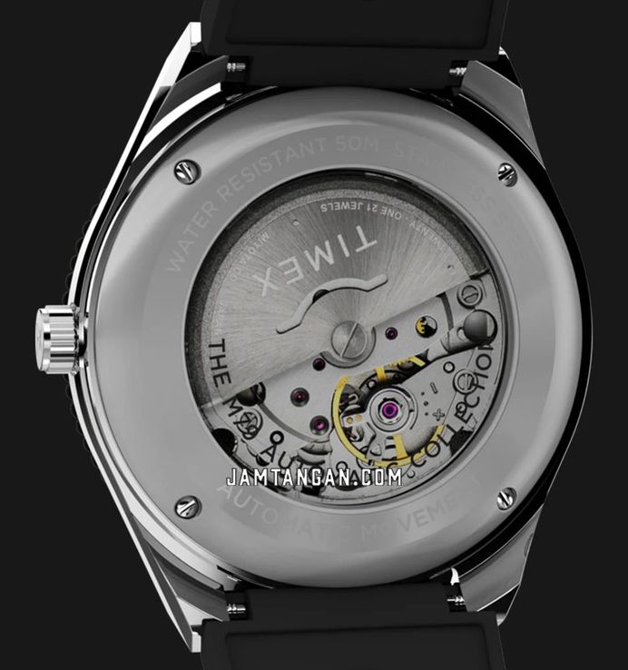 Timex M79 TW2W47600 Automatic Men Champagne Dial Black Rubber Strap