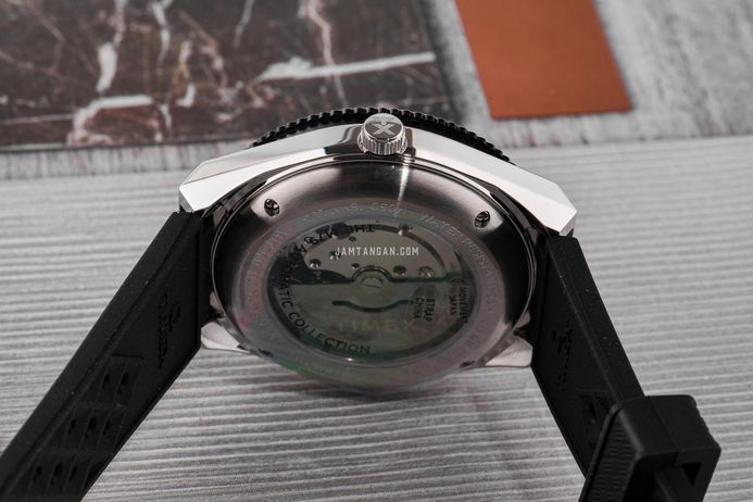 Timex M79 TW2W47600 Automatic Men Champagne Dial Black Rubber Strap