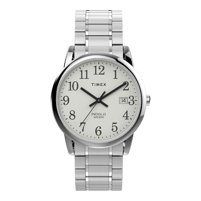 Timex Easy Reader TW2W52900 Indiglo White Dial Silver Stainless Steel Strap