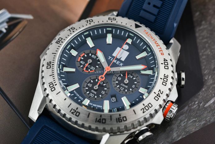 Timex Ironman TW2W55500 Adrenaline Chronograph Blue Navy Dial Blue Navy Resin Strap