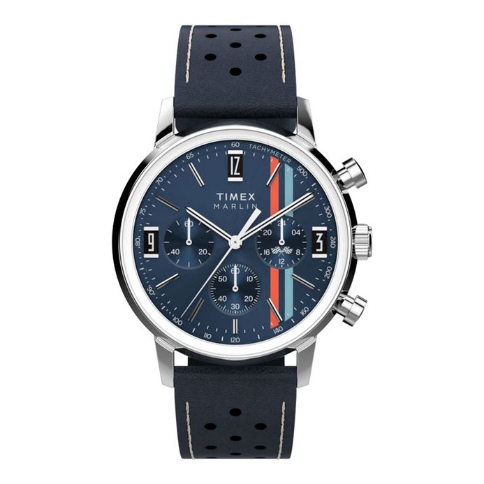 Timex Marlin TW2W99000 Chronograph Tachymeter Blue Dial Blue