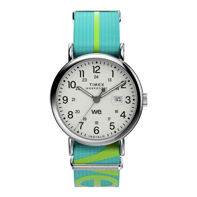 Timex Weekender TW2W99600 Indiglo White Dial Blue Fabric Strap