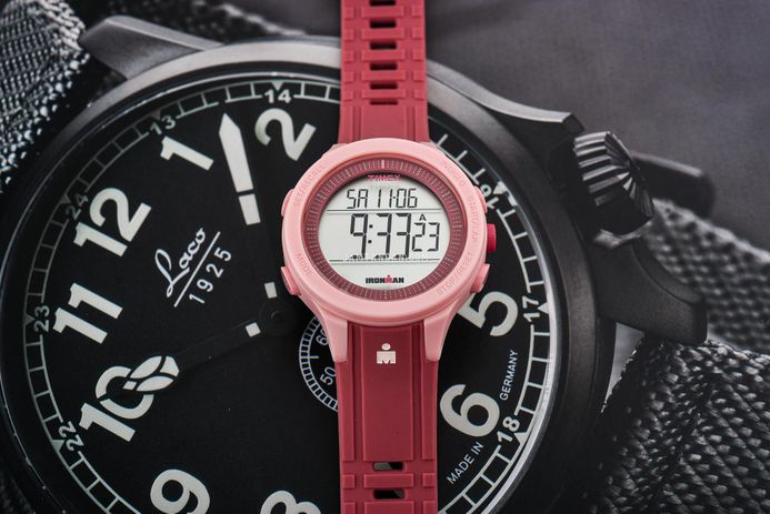 Timex Ironman TW5M62400 T200 Digital Dial Pink Rubber Strap