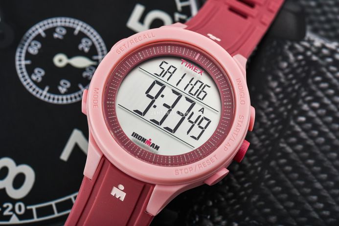 Timex Ironman TW5M62400 T200 Digital Dial Pink Rubber Strap
