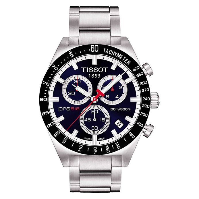 TISSOT PRS 516 Chronograph Blue Dial Stainless Steel