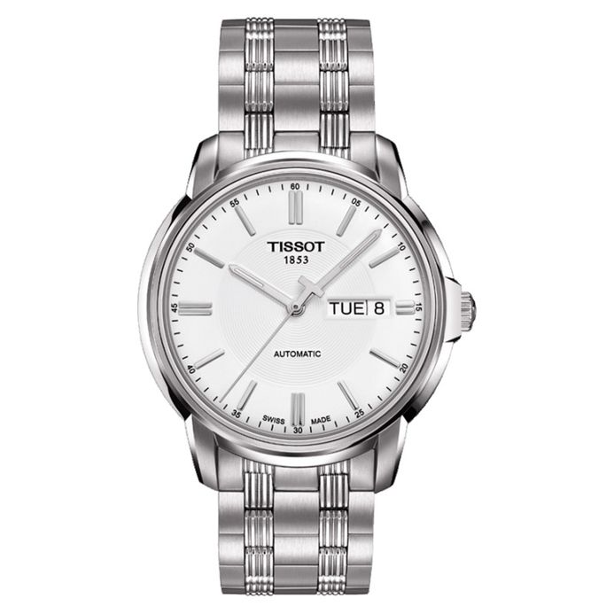 Tissot AUTOMATICS III Automatic White Dial Grey  Stainless Steel Strap