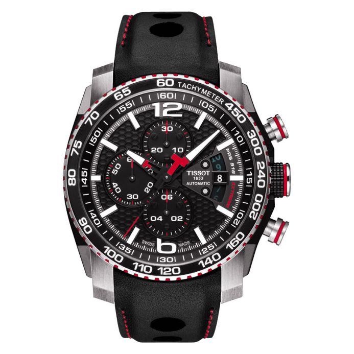 TISSOT PRS 516 Extreme Chronograph Dial Black Leather Strap T079