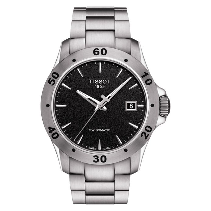 TISSOT V8 Swissmatic Black Dial Stainless Steel Strap