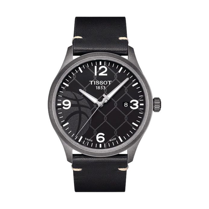 TISSOT T-Sport Gent XL 3x3 Street Basketball Black  Leather Strap Extra Strap