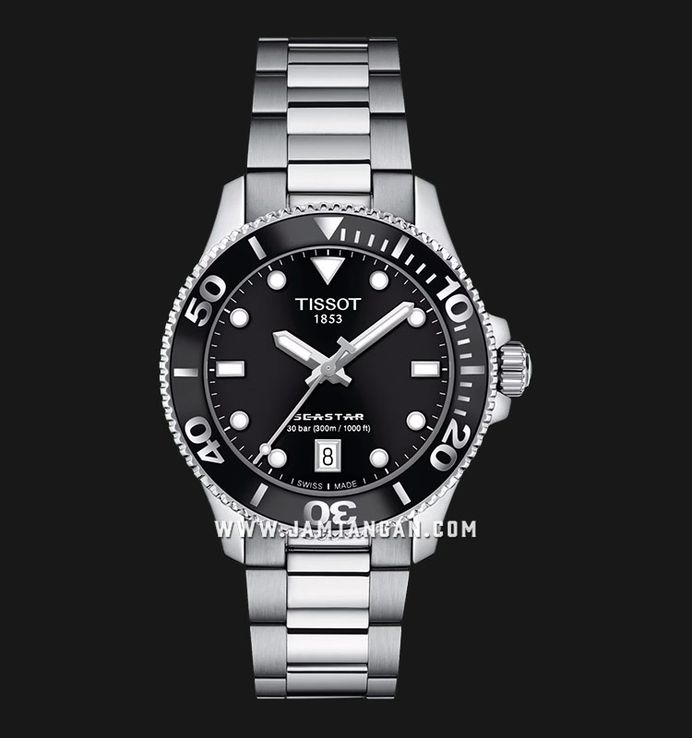 Tissot Seastar 1000 36mm T-Sport T120.210.11.051.00 Black Dial Stainless Steel Strap