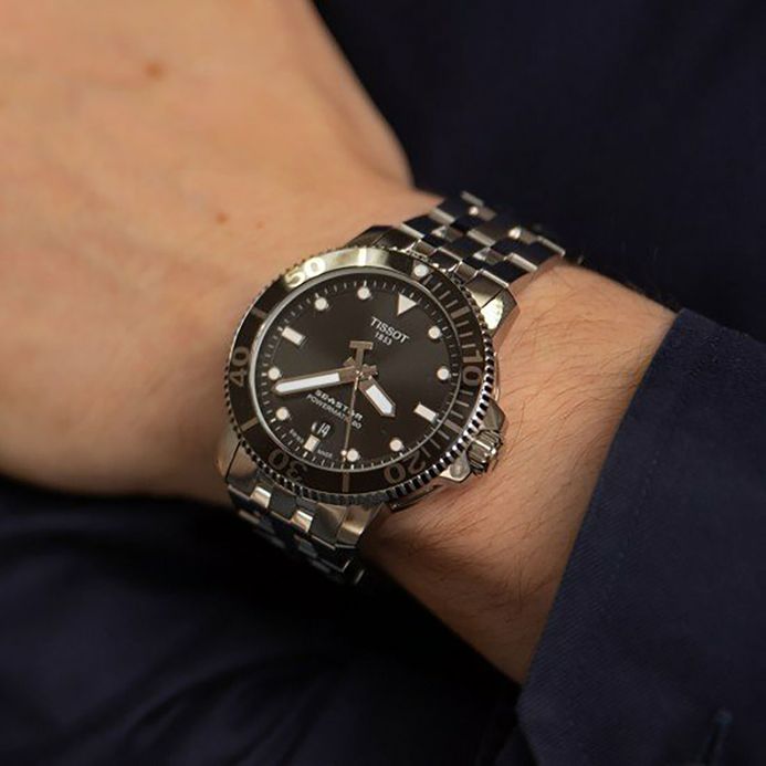 Tissot Seastar 1000 Powermatic 80 43mm T-Sport T120.407.11.051.00 Black Dial Stainless Steel Strap