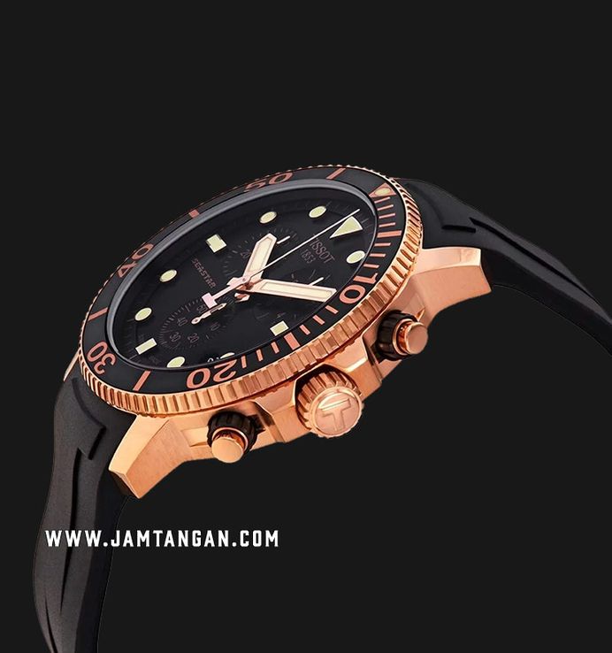 Tissot Seastar 1000 Chronograph 45.5mm T-Sport T120.417.37.051.00 Black Dial Black Rubber Strap