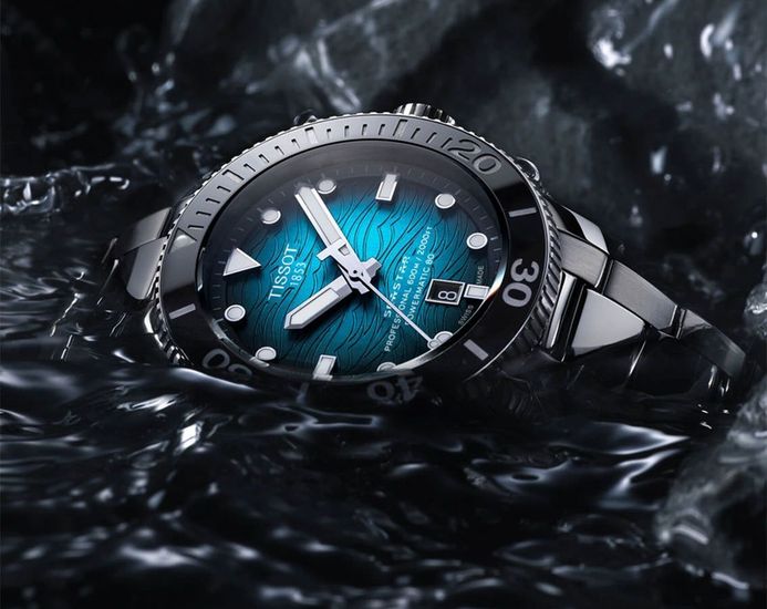 Tissot Seastar 2000 Powermatic 80 T-Sport T120.607.11.041.00 Graded Blue Black Dial St Steel Strap