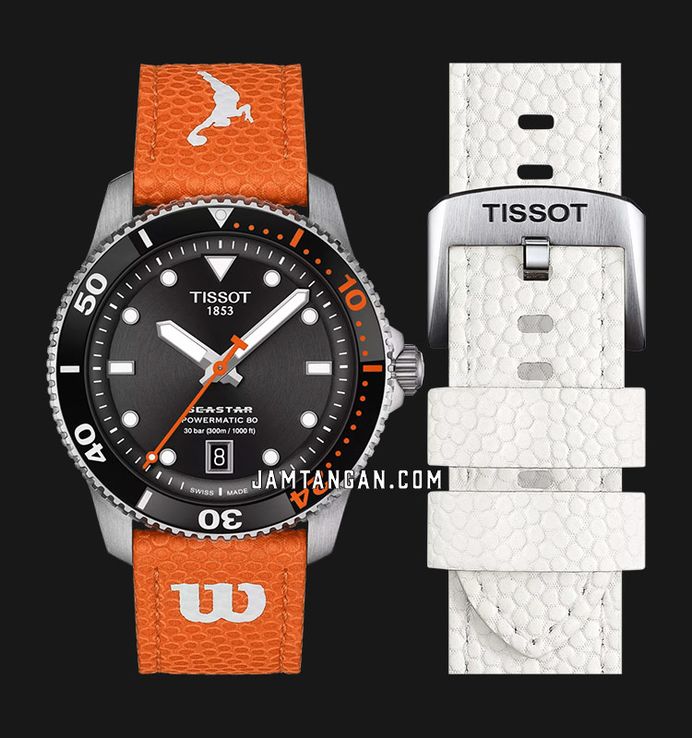 Tissot Seastar Wilson WNBA 40mm T-Sport T120.807.17.051.00 Black Dial Leather Strap + Extra Strap