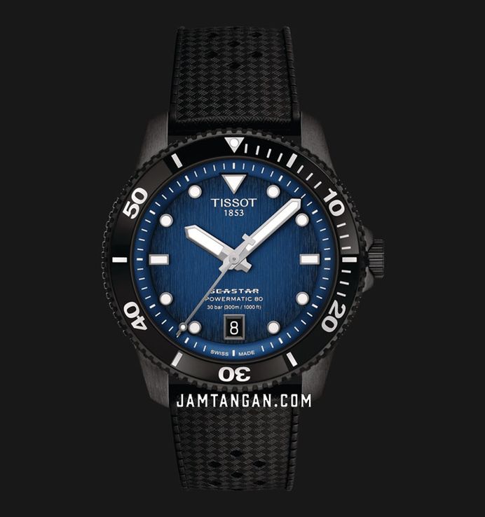 Tissot Seastar 1000 Powermatic 80 40mm T-Sport T120.807.37.041.00 Graded Blue Dial Rubber Strap 