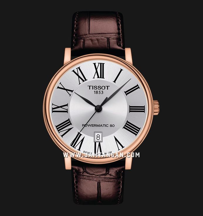 Tissot Carson Premium Powermatic 80 40mm T-Classic T122.407.36.033.00 Silver Dial Leather Strap