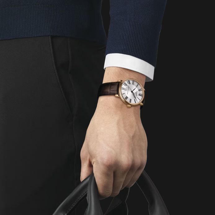 Tissot Carson Premium Powermatic 80 40mm T-Classic T122.407.36.033.00 Silver Dial Leather Strap