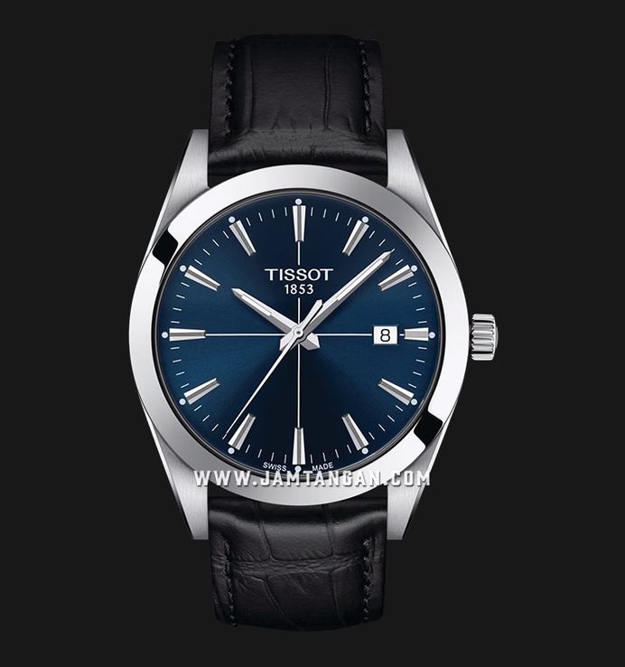 Tissot Gentleman 40mm T-Classic T127.410.16.041.01 Men Blue Dial Black Leather Strap