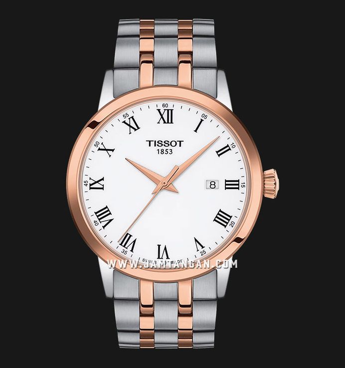 Tissot T-Classic T129.410.22.013.00 Dream White Dial Dual Tone Stainless Steel Strap