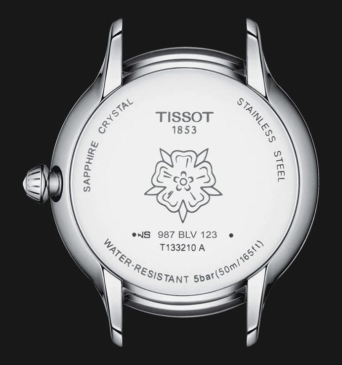TISSOT T-Lady T133.210.16.116.00 Odaci-T White Mother of Pearl Dial Blue Leather Strap + Extra Strap