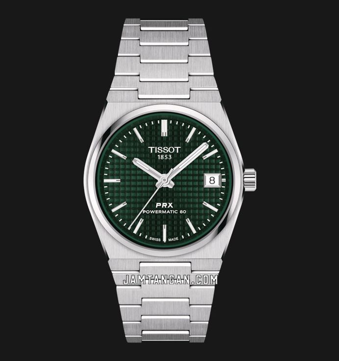 Tissot PRX Powermatic 80 35mm T-Classic T137.207.11.091.00 Green Dial Stainless Steel Strap